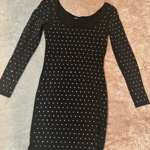 H&M Black Mini Dress with Silver Accents